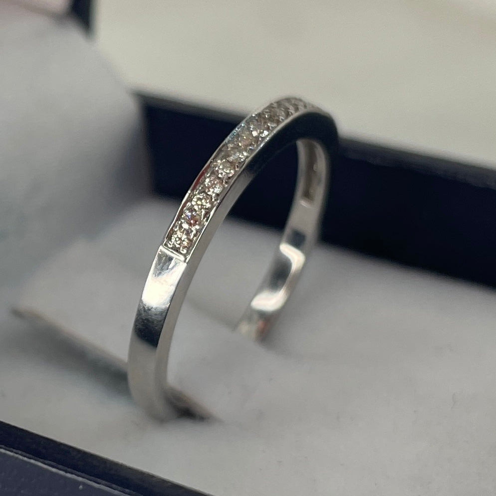 Anillos de Brillantes en Riel Oro Blanco - Joyería Patagónica