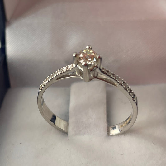 Solitario Pave con Brillantes - Joyería Patagónica