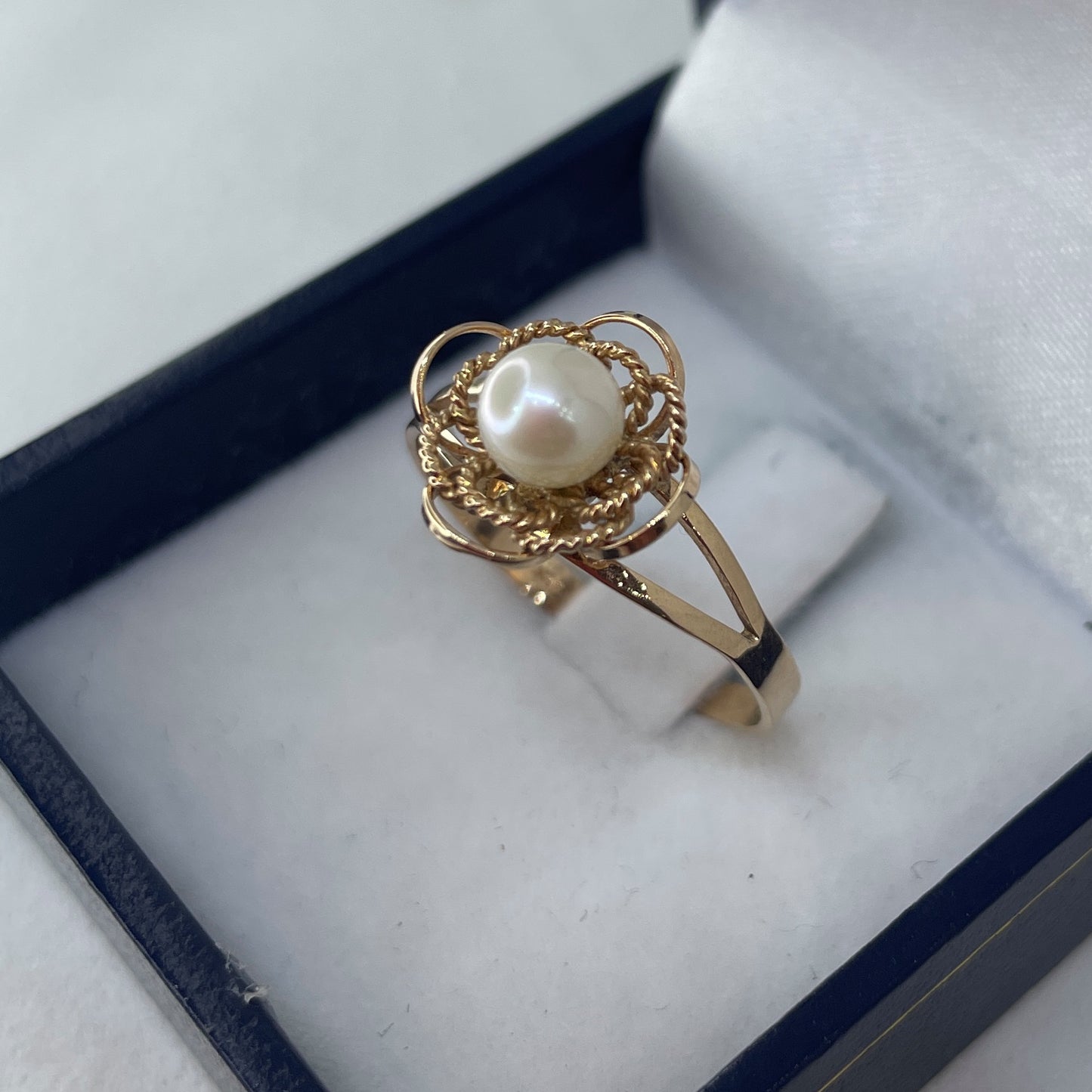 Anillo Perla Flor Canastillo - Joyería Patagónica