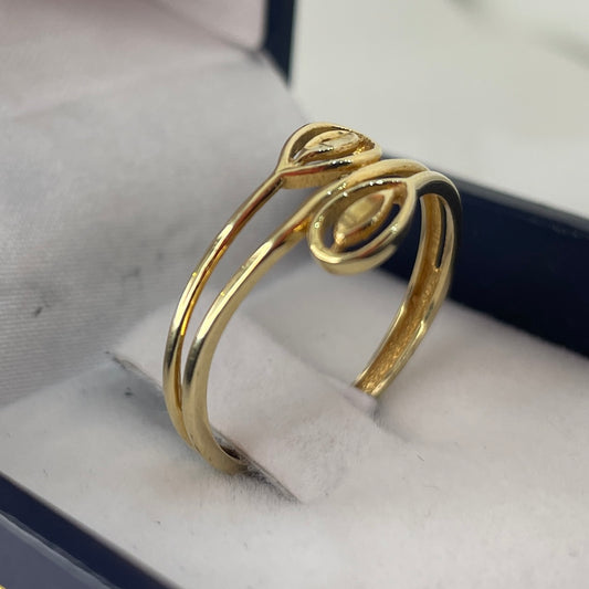 Anillo Doble Hoja - Joyería Patagónica