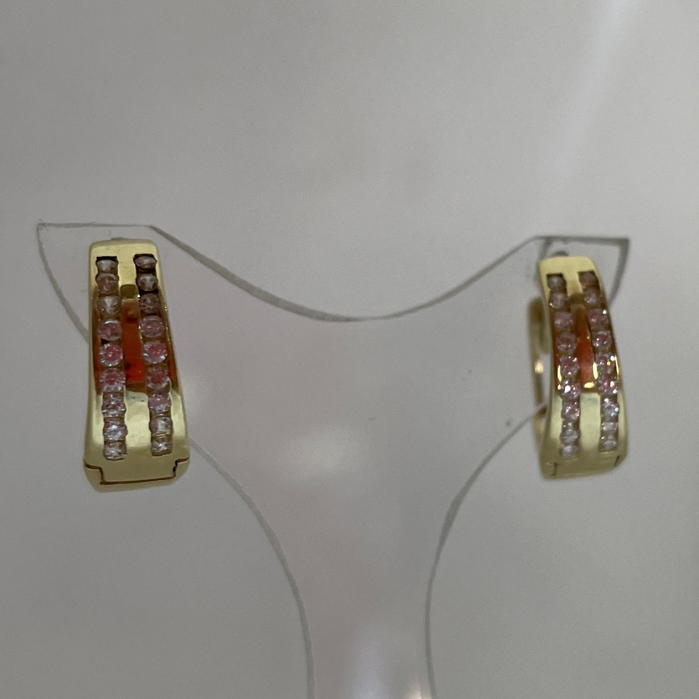 Aros Argollones Con Circón en oro 18k