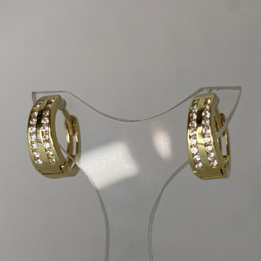 Aros Argollones Con Circón en oro 18k