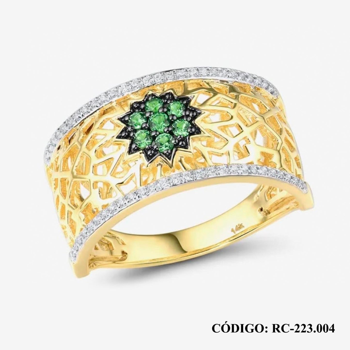 Anillo Ancho de Oro 14k - Joyería Patagónica