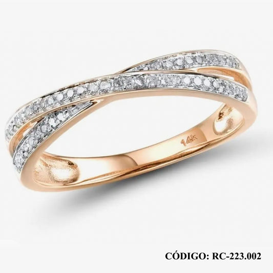 Anillo Cruzado oro 14k - Joyería Patagónica