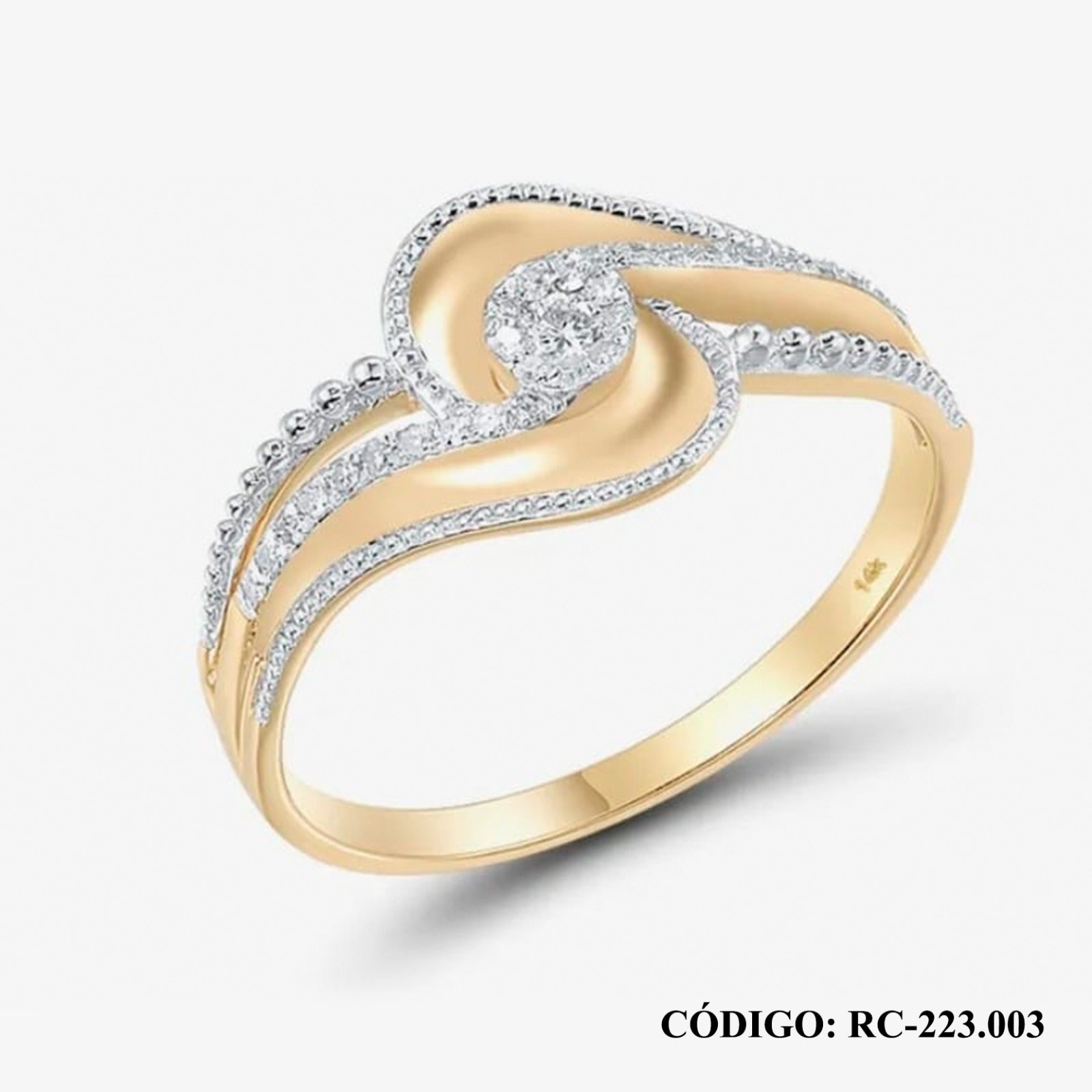 Anillo Brillantes Oro  14k - Joyería Patagónica
