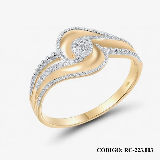 Anillo Brillantes Oro  14k - Joyería Patagónica