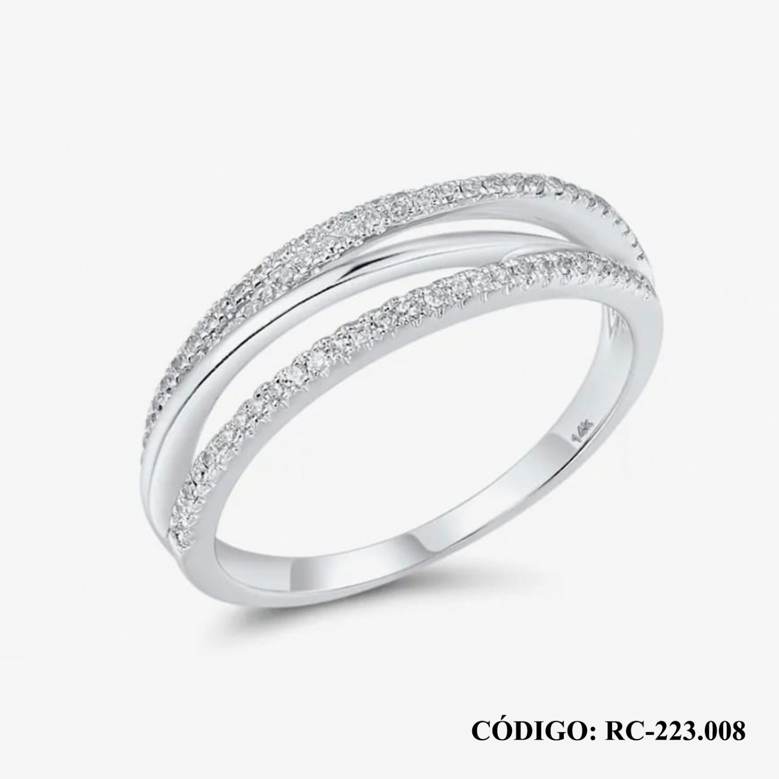 Anillo de Oro Blanco y Brillante 14k - Joyería Patagónica
