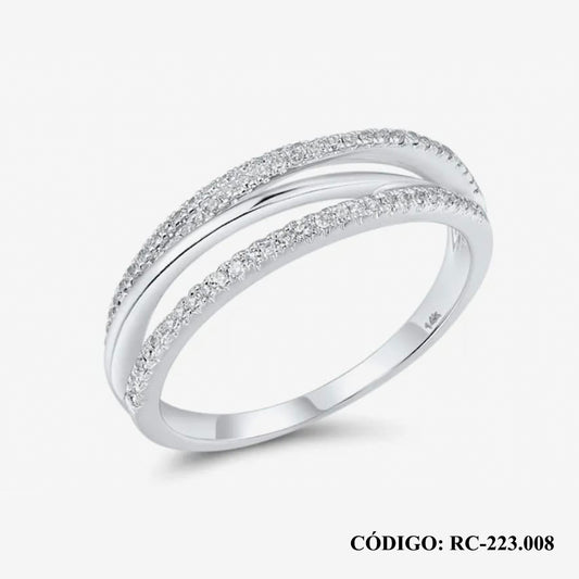 Anillo de Oro Blanco y Brillante 14k - Joyería Patagónica