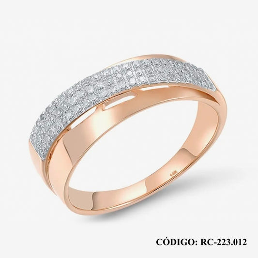 Medio Cintillo cruzado en oro 14k - Joyería Patagónica