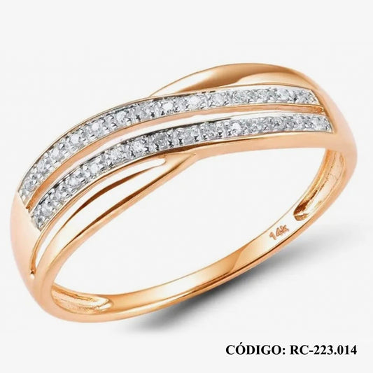 Anillo Medio Cintillo en Oro 14k