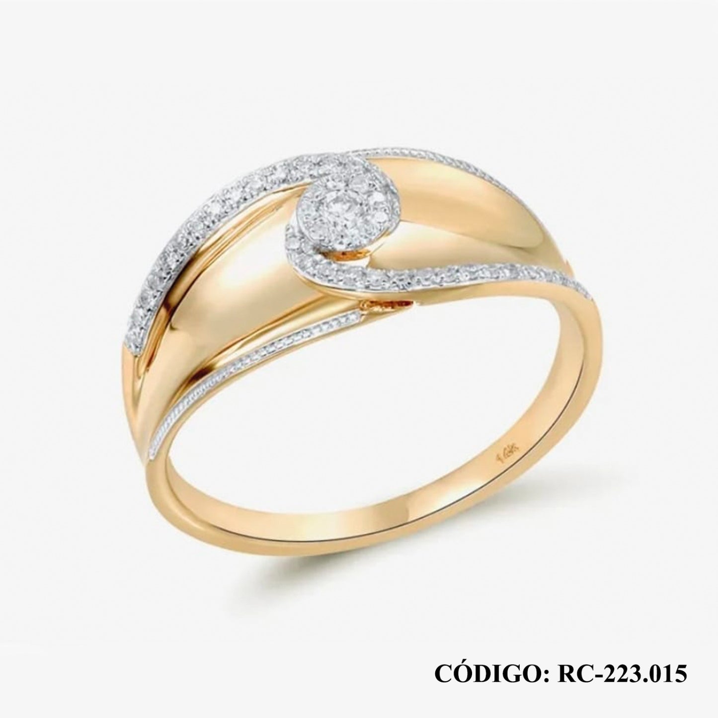 Anillo Ancho Oro 14k