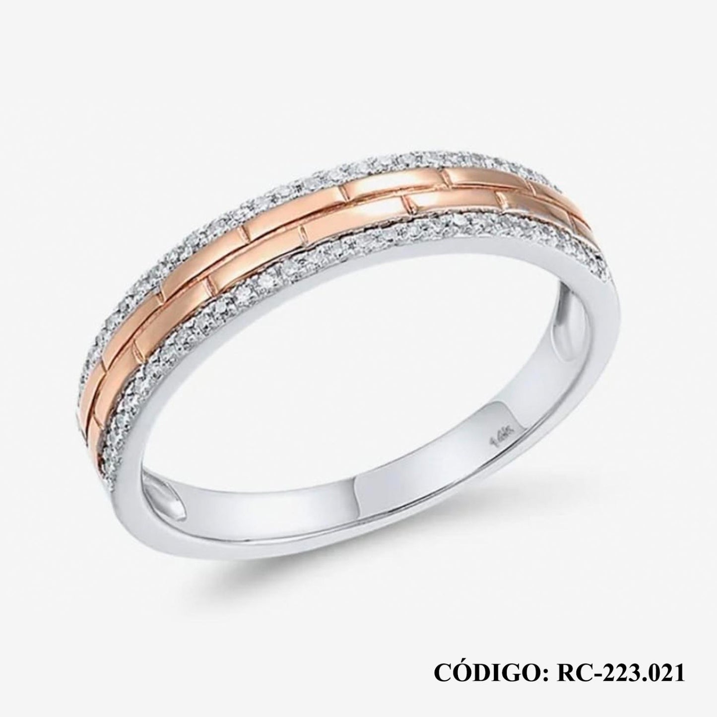 Anillo Dos tonos 14k