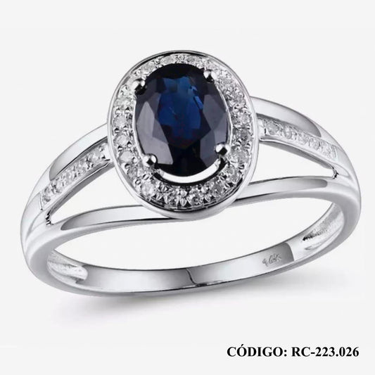 Solitario Oro blanco 14k