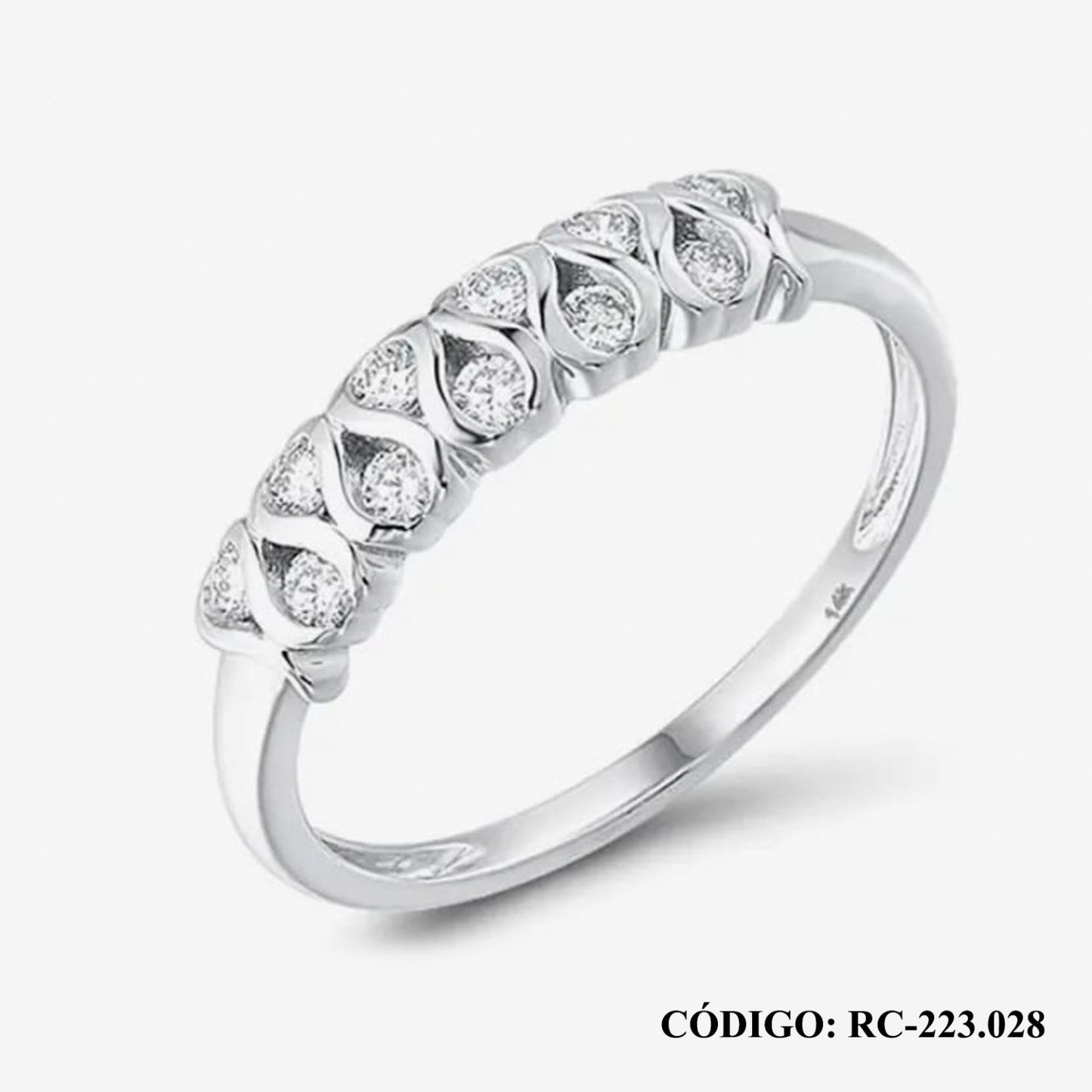 Anillo de Oro Blanco 14k