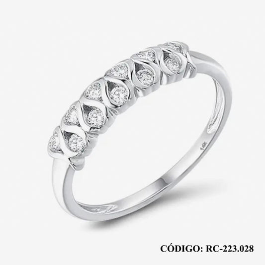 Anillo de Oro Blanco 14k
