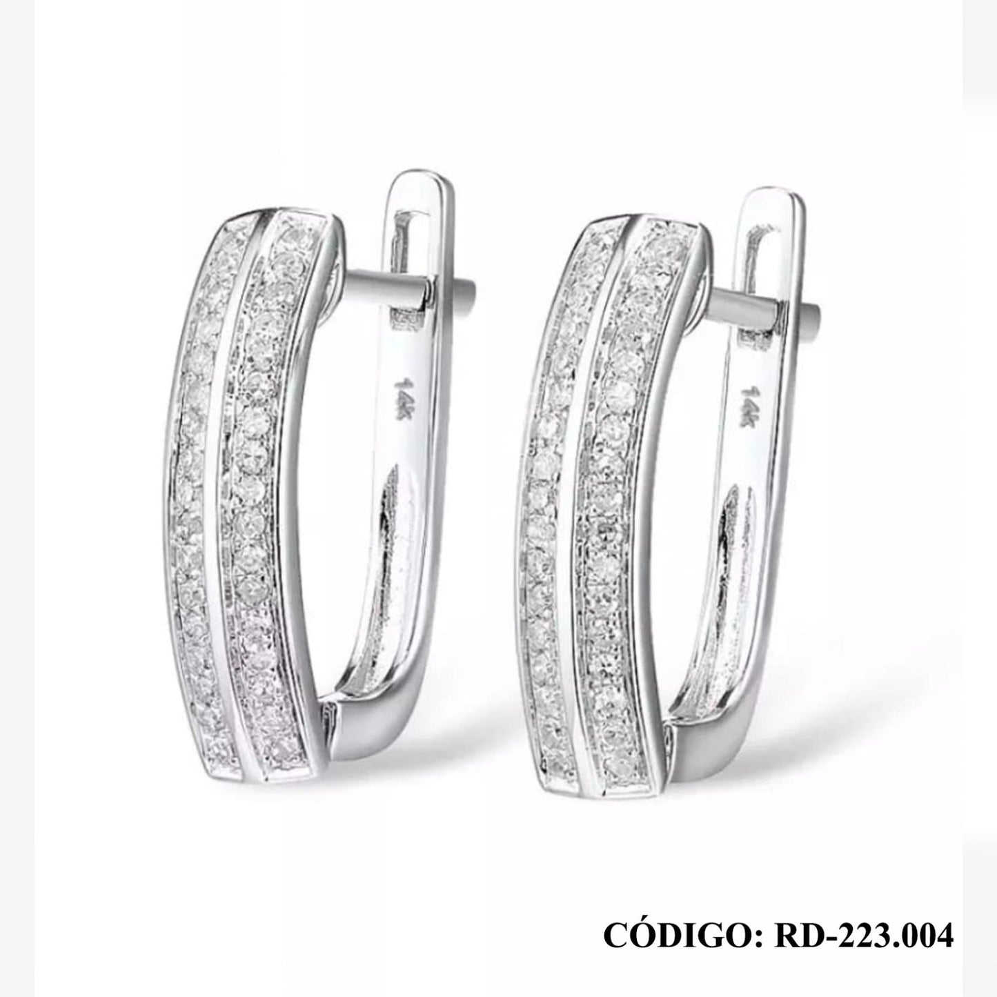 Aros de Brillante en Oro Blanco 14k