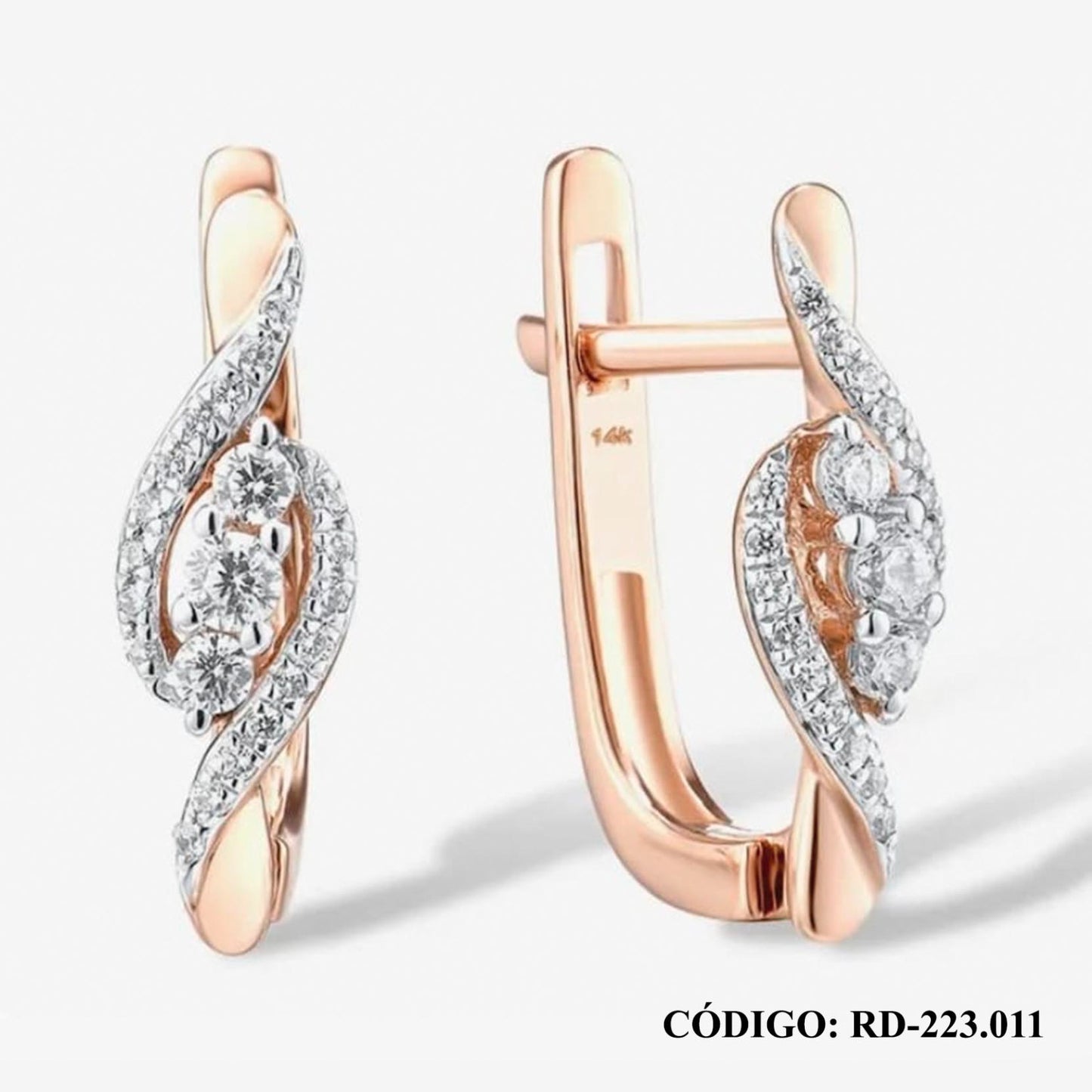 Aros de Brillantes en Oro 14k