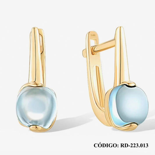 Aros Semi Colgante de Topacio en Oro 14k