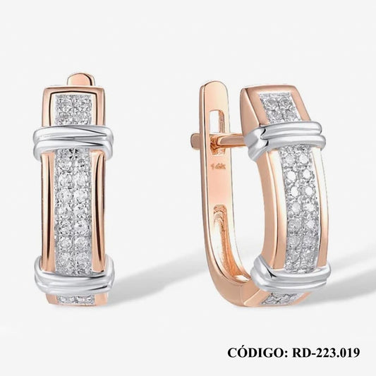 Aros de Brillantes en Oro 14k