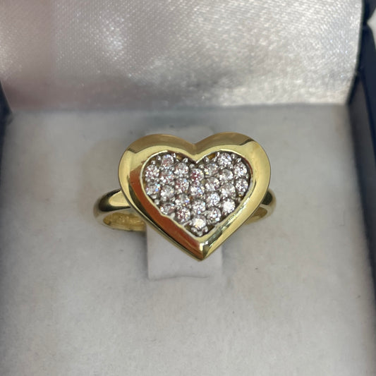 Anillo Corazon Circon - Joyería Patagónica