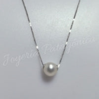 Collar Oro Blanco con Perla - Joyería Patagónica