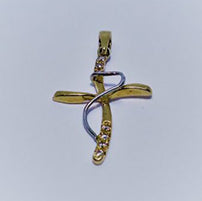 Cruz con Circones en Oro - Joyería Patagónica